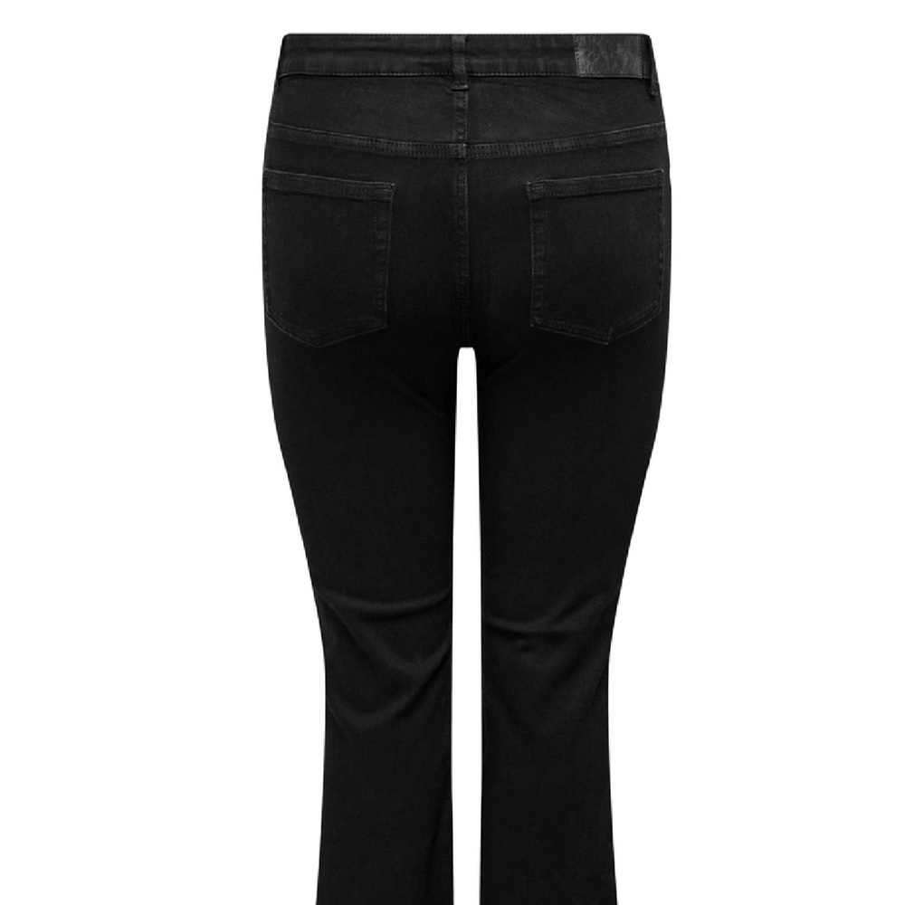 New Only Carmakoma Classic Black High Waisted Women's Demin Jeans with Raw Edges - Picture 4 of 5